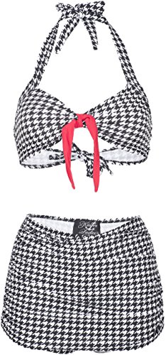 Küstenluder BECKIE 50s Vintage DOGTOOTH Hahnentritt Pin Up BIKINI Set Rockabill