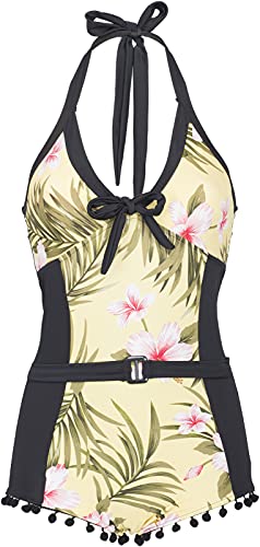 Küstenluder CHAYA Vintage HIBISCUS Tiki Hawaii Pom Pom 50s BADEANZUG Swimsuit