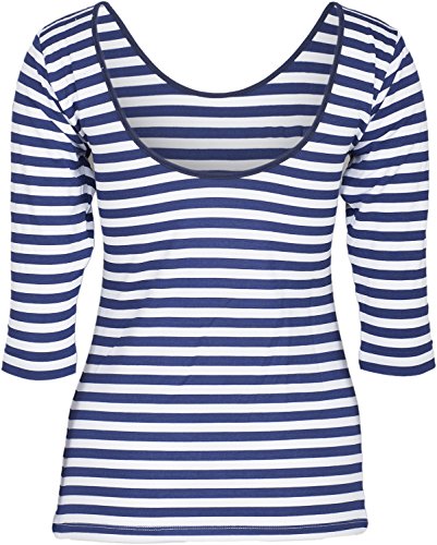Küstenluder HOMEWARD BOUND Striped Sailor 3/4 Arm Backless SHIRT Rockabilly - 