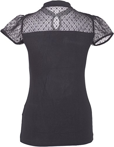 Küstenluder TASHIA Floral Dots TULLE Lace Vintage Geisha SHIRT Rockabilly - 