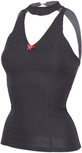 Küstenluder DESTINY Mandarin Neck Vintage Cherry Peephole TOP Rockabilly - 