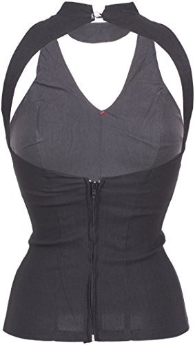 Küstenluder DESTINY Mandarin Neck Vintage Cherry Peephole TOP Rockabilly - 
