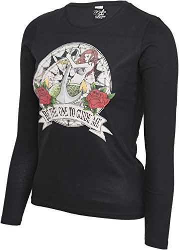 Küstenluder BE THE ONE TO GUIDE ME Mermaid Anker Sailor LANGARM Shirt Rockabill - 3