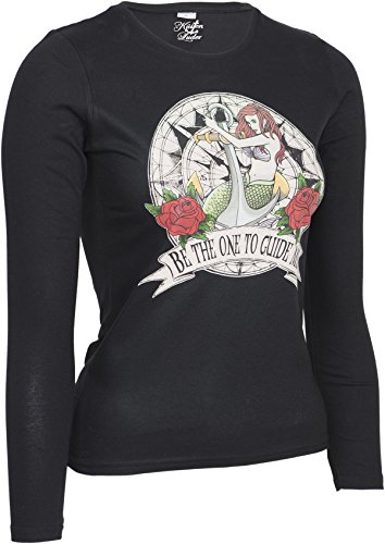 Küstenluder BE THE ONE TO GUIDE ME Mermaid Anker Sailor LANGARM Shirt Rockabill - 4