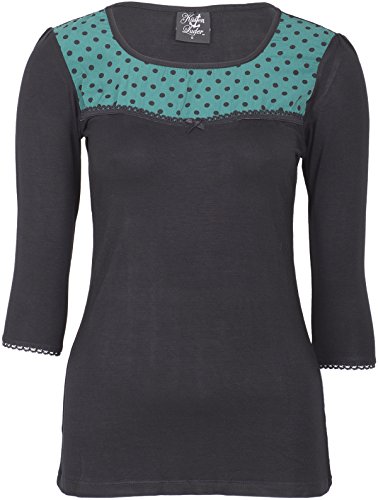 Küstenluder JULIET Vintage POLKA DOTS Punkte 50s 3/4 Arm SHIRT Rockabilly - 