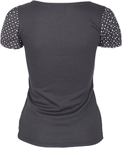 Küstenluder ALYSSA Polka Dots PUNKTE Sleeve LACE V-Neck Vintage SHIRT Rockabill - 5