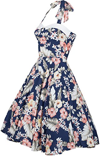 Küstenluder WANDA Hibiscus Aloha Vintage Neckholder SWING Dress Kleid Rockabill - 2