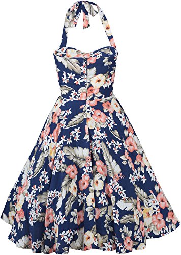 Küstenluder WANDA Hibiscus Aloha Vintage Neckholder SWING Dress Kleid Rockabill - 5