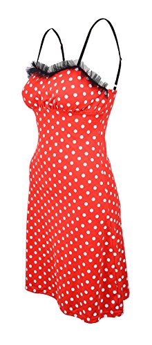 Küstenluder SHAWNEE Polka Dots 50s Punkte TRÄGERKLEID - Rot Rockabilly - 