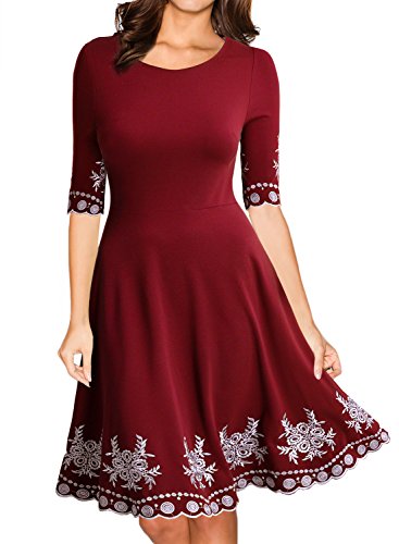 Miusol Abendkleid Sommer Kurz Vintage Rockabilly Kleid Cocktail Ballkleid