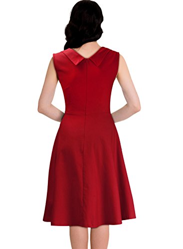 Miusol Ärmellos Sommerkleid 50er Jahre Retro Cocktailkleid Petticoat Kleid - 3