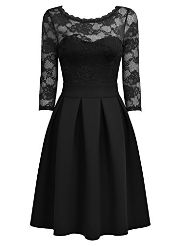 Miusol Cocktailkleid Spitzenkleid 3/4 Arm 50er Jahre Abendkleid - 5