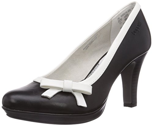 Bugatti Damen Plateau Vintage Pumps  (Schwarz / Weiß)