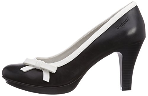 Bugatti Damen Plateau Vintage Pumps  (Schwarz / Weiß) - 7