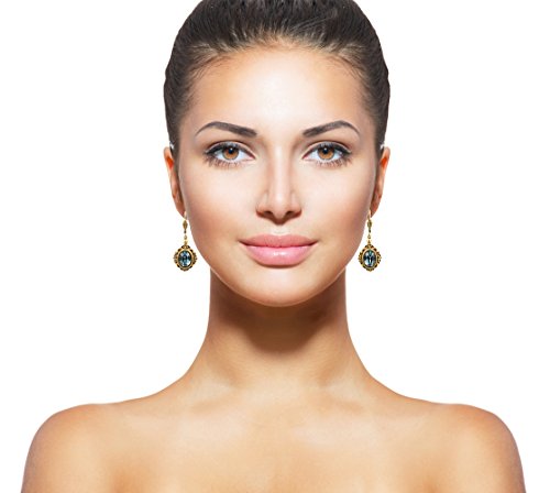 Vintage Ohrringe mit Kristallen von Swarovski® Damen – Silber Viele Farben – NOBEL SCHMUCK (Denim Blue) - 2