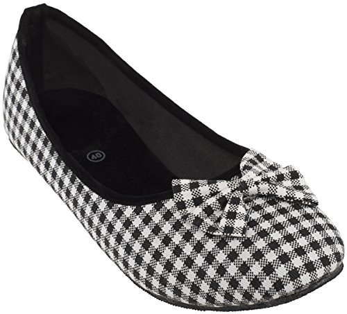 Cute GINGHAM Pepita Scot 50s Vintage Canvas Schuhe BALLERINAS Flats Rockabilly