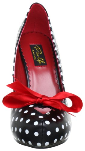 Pleaser PinUp Couture Vintage Schuhe Pumps, Schwarz / Polka Dots - 2