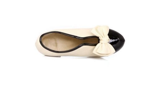 Damen Pumps High Heels Ankle Boots- LATH.PIN Brautschuhe Stilettosabsatz Party mit Schleife Klassisch Vintage Schuhe（39，Beige） -