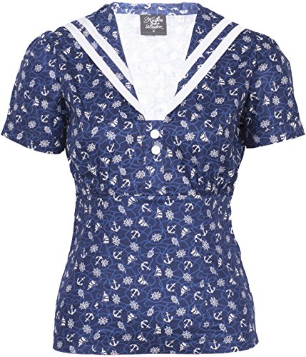 Küstenluder IRIS Sailor ANCHOR Matrosen Collar BLUSE Oberteil Rockabilly