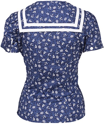 Küstenluder IRIS Sailor ANCHOR Matrosen Collar BLUSE Oberteil Rockabilly - 5