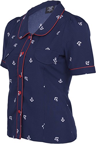 Küstenluder LOURA Sailor Anchor ANKER Bubikragen BLUSE Oberteil Rockabilly - 3