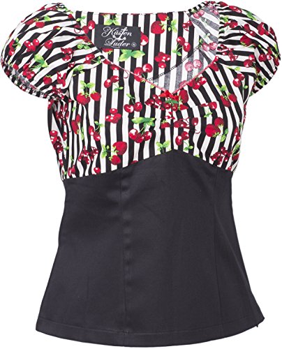 Küstenluder SHEILA Striped Streifen CHERRY Kirschen Retro Bluse SHIRT Rockabill - 