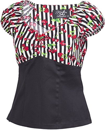 Küstenluder SHEILA Striped Streifen CHERRY Kirschen Retro Bluse SHIRT Rockabill - 