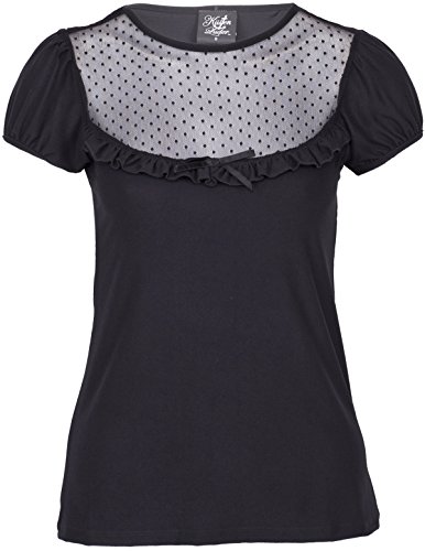 Küstenluder MAEVE Nostalgic Polka Dots TULLE Vintage Ruffle SHIRT Rockabilly