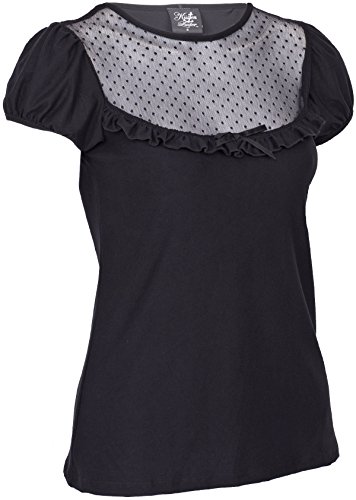 Küstenluder MAEVE Nostalgic Polka Dots TULLE Vintage Ruffle SHIRT Rockabilly - 