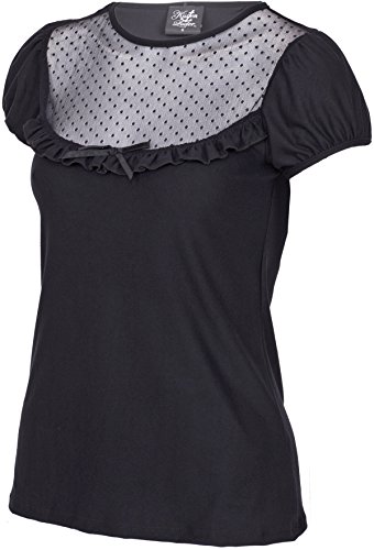 Küstenluder MAEVE Nostalgic Polka Dots TULLE Vintage Ruffle SHIRT Rockabilly - 