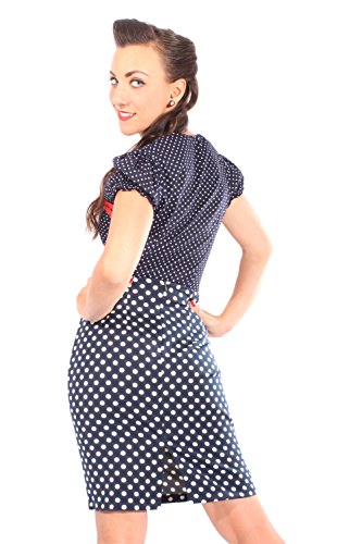 Pin Up Polka Dot rockabilly High Waist Punkte Pencil Rock Bleistiftrock - 