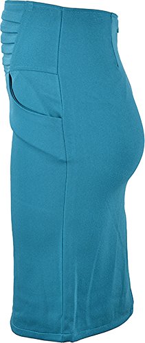Edler Retro RUFFLE Pin Up Basic 50s PENCIL SKIRT / Rock – Petrol Rockabilly RR90 - 8