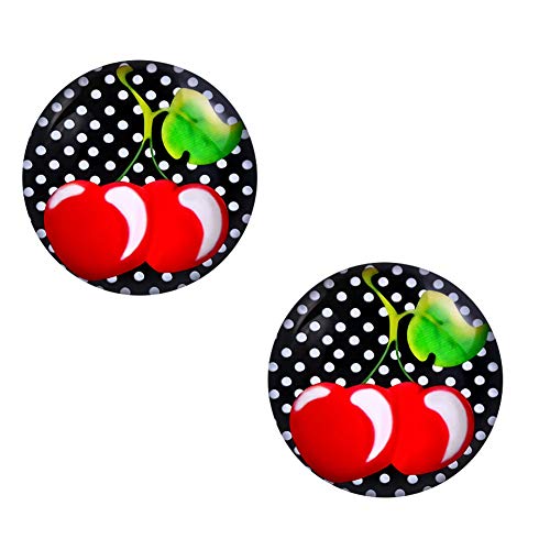 Ohrstecker Polka Dot Weiß Schwarze Punkte – Rockabilly Ohrringe für Damen Ø 10mm Edelstahl - 4