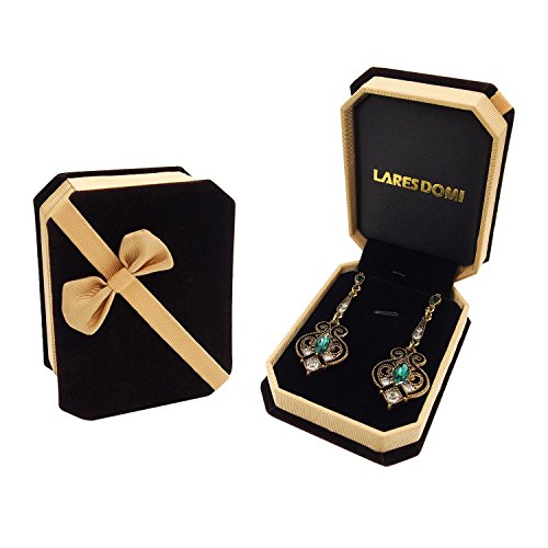 LARESDOMI Vintage Ohrringe goldfarben Kristall Verkrustet Simulierte Grün Turmalin Classic Georgian Drop Ohrringe - 7