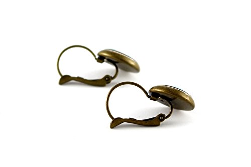 Ohrringe mit Blumen Ranken Motiv Ohrhänger Brisuren / Farbe der Fassung wählbar (bronze) - 