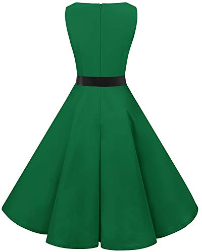 Bbonlinedress 50s Retro Schwingen Vintage Rockabilly kleid Faltenrock Green 3XL - 2