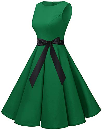 Bbonlinedress 50s Retro Schwingen Vintage Rockabilly kleid Faltenrock Green 3XL - 3