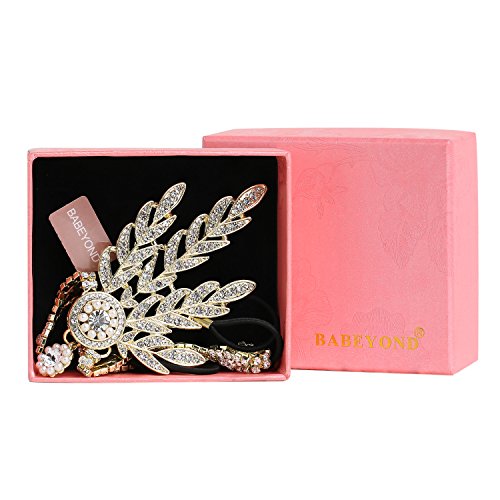 Babeyond® Flapper Great Gatsby Inspiriert Art Deco 1920 Blattmedaillon Perle Kopfschmuck Kopfband runden Goldene - 7
