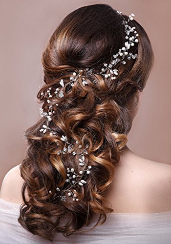 aukmla Strassbesatz Haarband und Stirnband mit Kristall, Fashion Zubehör für Frauen und Mädchen (Silber)