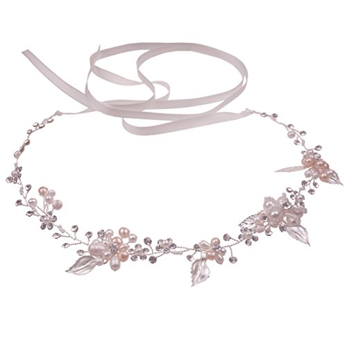 Vintage Perlen Strass Rebe Kopfstück Blume Blätter Haarbänder Haarschmuck Hochzeit