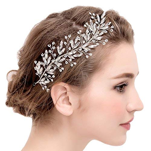 Silver Braut Rebe Stirnbänder Bead Blumen und Kristall Hochzeit Haarteile Haarschmuck