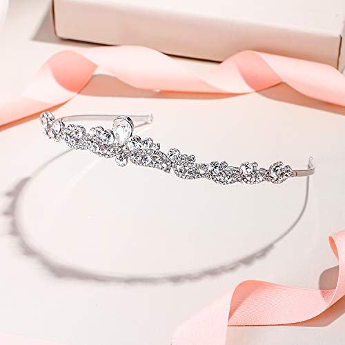 EVER FAITH® österreichischen Kristall elegant Braut Vintage Retrostil Haarband Diadem Haarschmuck klar Silber-Ton N03998-1 - 3