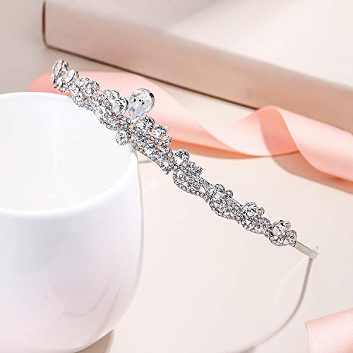 EVER FAITH® österreichischen Kristall elegant Braut Vintage Retrostil Haarband Diadem Haarschmuck klar Silber-Ton N03998-1 - 4