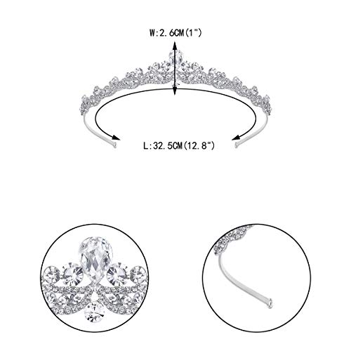 EVER FAITH® österreichischen Kristall elegant Braut Vintage Retrostil Haarband Diadem Haarschmuck klar Silber-Ton N03998-1 - 5