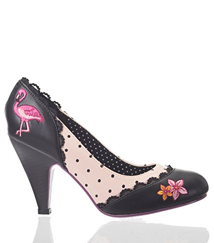 Dancing Days RAYNA Vintage Polka Dots FLAMINGO Pumps High Heels Rockabilly