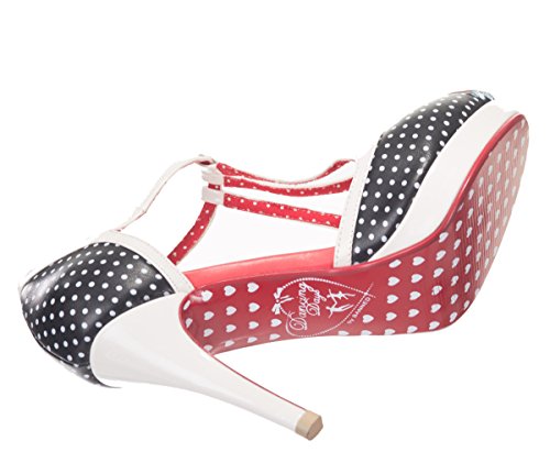 Dancing Days RUBY Vintage 40s T-Strap Pin Up Polka Dots Pumps HIGH HEELS - 3