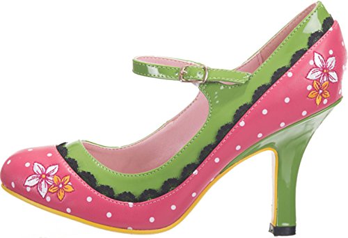 Dancing Days HENLEY Vintage Riemchen Polka Dots Hibiscus Pumps Rockabilly