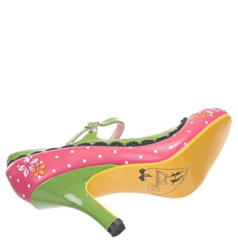 Dancing Days HENLEY Vintage Riemchen Polka Dots Hibiscus Pumps Rockabilly - 
