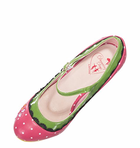 Dancing Days HENLEY Vintage Riemchen Polka Dots Hibiscus Pumps Rockabilly - 