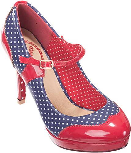 Dancing Days MARY Polka Dots Riemchen Punkte HIGH HEELS Pumps Rockabilly